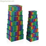 Versa Rainbow ստվարաթղթե 15 հատանոց դարսվող կազմակերպչական տուփերի հավաքածու՝ 35 x 16,5 x 43 սմ