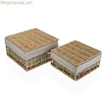 Լվացքի զամբյուղ Versa Nadir Brown ծովային ջրիմուռներից 23 x 12,5 x 23 սմ