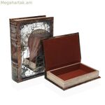 Դեկորատիվ տուփ Versa կտավ MDF փայտե գլոբուս