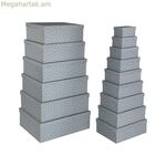 Դեկորատիվ տուփերի հավաքածու Versa Grey ստվարաթղթե ծաղիկներով (15 հատ)