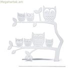 Զարդերի տակդիր Versa սպիտակ մետաղական երկաթե 7 X 18 X 18 սմ Owl Famil