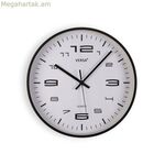 Պատի ժամացույց Versa սև պլաստիկ 25 x 25 x 4 սմ