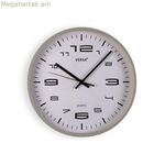 Պատի ժամացույց Versa մոխրագույն պլաստիկ 25 x 25 x 4 սմ