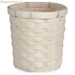 Նվերների ծաղկաման սպիտակ PVC բամբուկե 17 x 15 x 17 սմ շրջանաձև