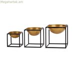 Սև ոսկեգույն 23 x 24 x 23 սմ նվերների դեկոր (3 հատ) (3 հատ)