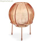 Ծաղկաման՝ նվերների դեկոր, պղնձե սաթե, մետաղական, ապակե գնդիկ, 14,5 x 19,5 x 14,5 սմ