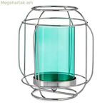 Մոմակալ՝ նվերների դեկոր՝ կապույտ, արծաթագույն, մետաղական, ապակի, 19 x 20 x 19 սմ լապտեր