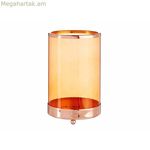 Մոմակալի նվերների դեկոր Պղնձե սաթե մետաղական ապակի 12,2 x 19,5 x 12,2 սմ գլանաձև