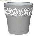 Ինքնաջրվող ծաղկաման Stefanplast Gaia սպիտակ մոխրագույն պլաստիկ 25 x 25 x 25 սմ