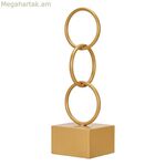 Դեկորատիվ ֆիգուր՝ նվերների դեկոր՝ ոսկե մատանիներով, 12,5 x 40,5 x 12,5 սմ