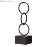 Դեկորատիվ ֆիգուր նվերի դեկոր սև մատանիներ 12,5 x 40,5 x 12,5 սմ