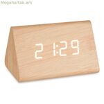 Սեղանի վերևի թվային ժամացույց՝ նվերների դեկորով, շագանակագույն