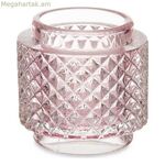 Մոմակալի նվերի դեկոր վարդագույն ապակի 9 x 8,8 x 9 սմ