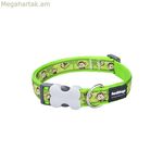 Շան վզնոց կարմիր Դինգո ոճի կապիկի կանաչ 15 մմ x 24-36 սմ