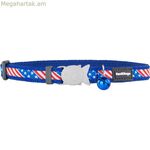 Շան վզնոց կարմիր Դինգո ոճով ԱՄՆ դրոշ 31-47 սմ