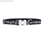 Շան վզնոց կարմիր Դինգո ոճի ադամանդե սև 41-63 սմ