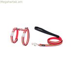 Շան համար նախատեսված գոտի կարմիր Դինգո ծիածան 21-35 սմ կարմիր բազմագույն