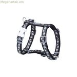 Շան համար նախատեսված ամրագոտի՝ կարմիր Դինգո ոճի, ադամանդե 45-66 սմ, սև 36-59 սմ