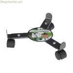 Ծաղկամանի տակդիր անիվներով, կարգավորվող մոխրագույն մետաղական (30 սմ)