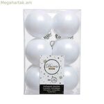 Սուրբ Ծննդյան զարդեր՝ դեկորատիվ սպիտակ պլաստիկե, 12 հատ