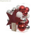 Christmas Baubles Decoris Rojo/Blanco 33 հատ