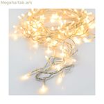 LED լամպերի պսակ՝ թափանցիկ, տաք լույս, մեղմ կանաչ, 7,5 մ