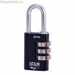 Համակցված կողպեք IFAM Combi30 ալյումինե սև