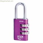 Համակցված կողպեք IFAM Combi30 ալյումինե մանուշակագույն