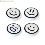 Դռան բռնակ Rei m9 սպիտակ հաճարենու փայտից, նկարազարդված Ø 38 x 22 մմ, 4 հատ