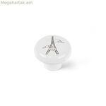 Դռան բռնակ Rei e816 սպիտակ ճենապակի, նկարազարդված Ø 40 x 31 մմ, 4 հատ