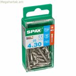 Պտուտակների տուփ SPAX 4197000400301 Փայտե պտուտակ Հարթ գլխիկով (4 x 30 մմ) (4,0 x 30 մմ)
