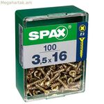SPAX Yellox Wood պտուտակների տուփ, հարթ գլխիկով, 150 հատ (2 x 10 մմ)