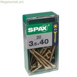 SPAX Yellox Wood պտուտակների տուփ, հարթ գլխիկով, 30 հատ (4,5 x 50 մմ)