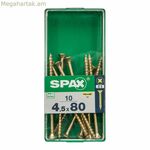 SPAX 4081020450802 Փայտե պտուտակ՝ հարթ գլխիկով (4,5 x 80 մմ)