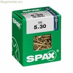 SPAX պտուտակների տուփ՝ փայտե պտուտակ, հարթ գլխիկով (5 x 30 մմ) (5,0 x 30 մմ)