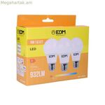 3 LED լամպերի հավաքածու՝ EDM 98206 F 60 W 10 W 68 W E27 810 Lm 932 Lm Ø 6 x 10,8 սմ (3200 K)