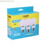 3 LED լամպերի հավաքածու՝ EDM 98207 F 60 W 10 W 68 W E27 810 Lm 932 Lm Ø 6 x 10,8 սմ (6400 K)