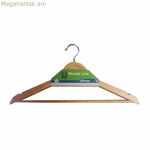 Mondex Woody Line կախիչներ, էկոլոգիական, բնական փայտից, 3 հատ (42,5 x 23 սմ)