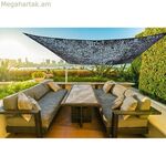 Ուղղանկյուն ստվերաներկ առագաստ Faura սև 3 x 4 մ երկկողմանի քողարկմամբ