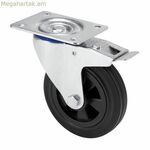 Rueda Ruedas Alex Black Rubber Poliamix Ø 12,5 սմ 110 կգ պտտվող