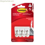 Կախելու կեռիկ 3M 225 գ 19 X 41 X 19 մմ սպիտակ պողպատ (3 հատ)