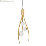 Առաստաղի լամպ 22 x 22 x 120 սմ, բյուրեղյա, ոսկեգույն մետաղական