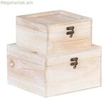 Դեկորատիվ տուփ՝ Ռատան թերթեր 20 x 20 x 12 սմ DMF (2 հատ)