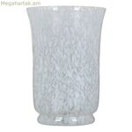 Ծաղկաման՝ բյուրեղապակյա, սպիտակ, 15 x 15 x 22 սմ