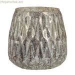 Մոմակալ՝ բյուրեղապակյա մոխրագույն 11 x 11 x 11 սմ
