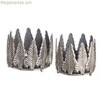 Մոմակալ արծաթե երկաթ 20,5 x 20,5 x 16 սմ (2 հատ)