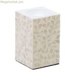 Մոմակալ Բեժ մարգարիտային MDF փայտից 10,5 x 10,5 x 16 սմ