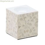 Մոմակալ Բեժ մարգարիտային MDF փայտից 10,5 x 10,5 x 10,5 սմ