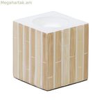 Մոմակալ Բեժ Բամբուկե MDF Փայտ 10,5 x 10,5 x 10,5 սմ