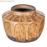 Ծաղկաման՝ շագանակագույն կերամիկական, 15 x 15 x 11 սմ